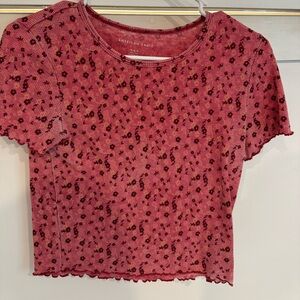 American eagle flower patterned top